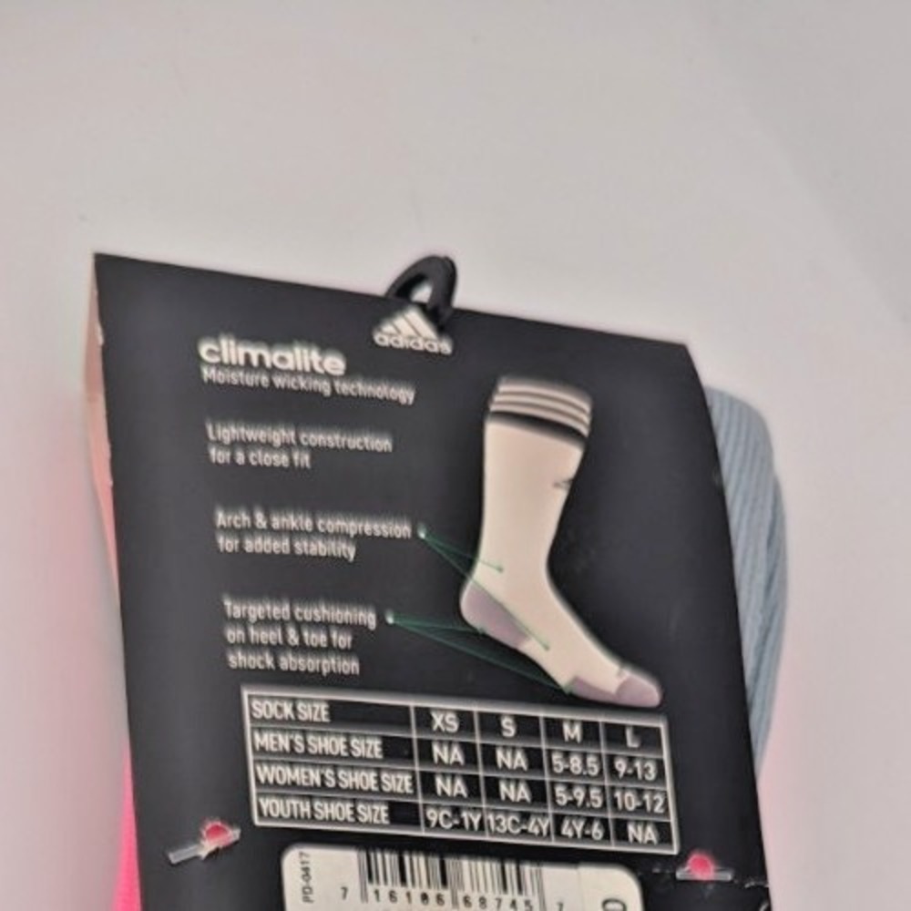 NWT Adidas Climalite Soccer Socks Copa Zone Cushion Medium Bright Pink Black - Picture 3 of 3